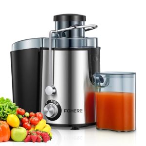 Juicer Machines, FOHERE New Generation Juicer Machines Vegetable and Fruit Easy to Clean, Compact Centrifugal Juicer Extractor with 3″ Wide Mouth and Anti-Drip, Dual Speeds, Recipe & Brush, 400W