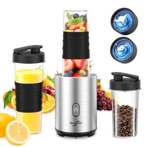 Blender, Smoothie Blender, 18 in 1 Portable Blender & Grinder Combo, 500W Powerful Personal Blender with 3 BPA Free Bottle for Shakes, Smoothies, Juice, Coffee Beans, Nuts, Baby Food