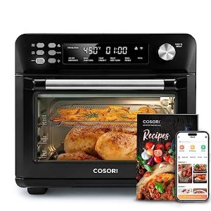 COSORI Smart 12-in-1 Air Fryer Toaster Oven Combo, Airfryer Convection Oven Countertop, Mother’s Day Gift, Bake, Roast, Reheat, Broiler, Dehydrate, 75 Recipes & 3 Accessories, 26QT, Black