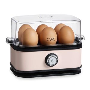 COOK WITH COLOR: 210 Watt Egg Cooker – 6 Egg Capacity, Rapid Cook Time, Auto Shut Off, with Tray, Measuring Cup, and Lid, Pink