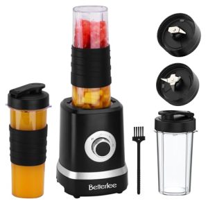 Blender, 500W Smoothie Blender with 2 Speed Control, Portable Blender with 3 BPA-Free Grinder Cup, 18 in 1 Countertop Blender and Grinder Combo for Kitchen, Shakes, Protein and Ice Crush
