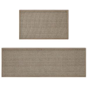Artoid Mode Washable Non-Skid Kitchen Rugs and Mats Set of 2, Rubber Backing Kitchen Mats for Floor Front of Sink Home Decor – 17×29 and 17×47 Inch