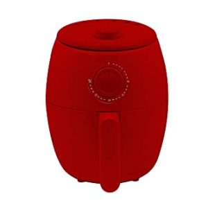 J-Jati Air Fryer Cool Touch Housing Dial/Digital Hot Air Healthy Frying Oil-Free AirFryer Auto Shutoff, Dishwasher safe parts, Space Saving (Red)