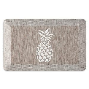 Martha Stewart Aloha Modern Pineapple Anti-Fatigue Air-Infused Kitchen Mat, Coffee Brown, 19.6″x32″