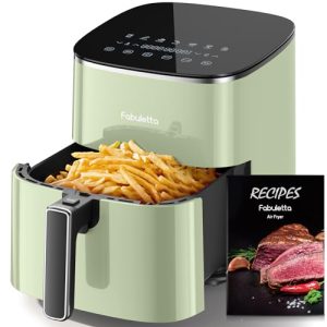 Air Fryer 6QT, FABULETTA 11 One-Touch Functions, 450℉ Fast Cooking, 95% Less Oil, Roast, Bake, Crisps, Broil and Air Fry for Easy Meals, SHAKE Reminder, Dishwasher Safe, Fits for 4-6 People