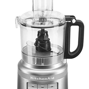 KitchenAid 7 Cup Food Processor Plus Chop Puree Knead Shred Slice KFP0719CU Silver (RENEWED)