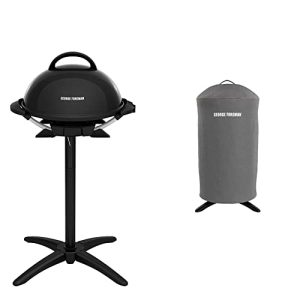 George Foreman Indoor/Outdoor Electric Grill (15-Serving) and George Foreman GFA0240RDCG Round Grill Cover