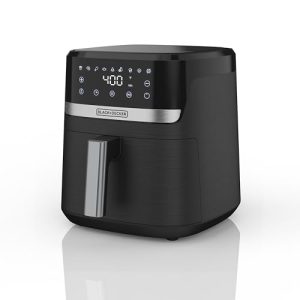 BLACK+DECKER Purify 6QT Air Fryer, 60 minute timer & auto shut-off, LED touchscreen with 9 presets, 1500w up to 400 F