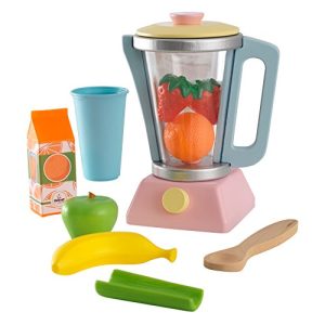 KidKraft Wooden Smoothie Set, 12 Pieces, Pastel Colors, Children’s Pretend Food Toy, Gift for Ages 3+