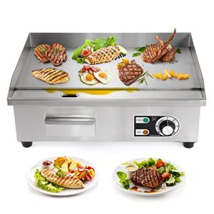 Dyna-Living Commercial Electric Griddle 22” Flat Top Grill Countertop Griddle 3000W 110V Stainless Steel Teppanyaki Grill Large Griddles for Restaurant Kitchen