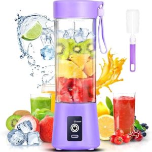 Spardar Portable Blender for Shakes and Smoothies, 4000mAh Personal Blender with 6 Blades, USB Rechargeable Blender Bottles Electric, Mini Blender Cup Portable Juicer for Home Sports Outdoors