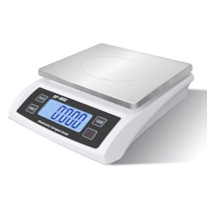 Puozult Digital Kitchen Scale 30kg/66lb Large Food Scale for Baking Cooking Stainless Bread Scale with LCD Display Counting Scales for Commercial(Color : Stainless White)