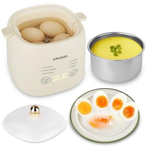 Rapid Egg Cooker, 6 in 1 Egg Cooker for Hard Boiled Eggs, Soft Boiled, Egg Custard, Electric Egg Boiler with Auto Shut Off and Beep Alarm, Smart Egg Maker for Home, Kitchen, Dorm, BPA-Free