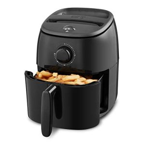 DASH Tasti-Crisp™ Electric Air Fryer Oven, 2.6 Qt., Black – Compact Air Fryer for Healthier Food in Minutes, Ideal for Small Spaces – Auto Shut Off, Analog, 1000-Watt