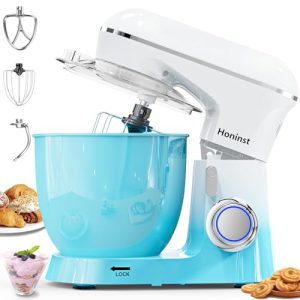 Honinst Stand Mixer，6.5QT 10-Speed 660W Tilt-Head Electric Stand Mixer，3-In-1 Kitchen Mixer with Bowl, Dough Hook, Whisk and Beater，Food Mixer for Baking, Cake and Most Home Cooks, Gradient Blue