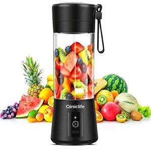 Portable Blender,Travel Blender,Mini Blender,Personal Blender for Shakes and Smoothies with 6 Blades,Baby Food,Fruit Juice for Great Mixing (Black)