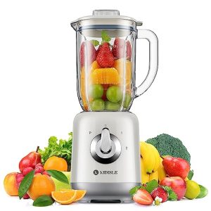 KIDISLE Retro Blenders for Kitchen, 34oz Glass Jar, 700W Smoothie Blender 2.0 for Shakes and Smoothies, 3 Adjustable Speed for Milkshake, Ice Crush, Puree and Frozen Fruit, White