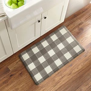 Elrene Home Fashions Farmhouse Living Rustic Comfort Anti-Fatigue Kitchen Mat, 18″ x 30″, Gray/White