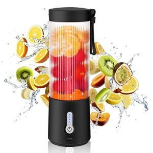 Portable Blender Personal Size Blender – 15.2Oz USB Rechargeable 4000mAh Mini Blender with 6 Blades Juicer Cup BPA – Free Shakes and Smoothies Food Mixer For Home Sports Outdoors Travel