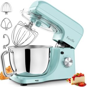 Stand Mixer, Facelle 5.5Qt Mixers Kitchen Electric, 10+P Speed Tilt-Head Cake Mixer for Daily Use Baking with Stainless Steel Bowl, Dough Hook, Wire Whisk, Flat Beater, Spatula