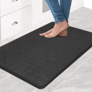 HEBE Anti Fatigue Kitchen Mats for Floor 17″x28″ Cushioned Kitchen Rug Sets Non Slip Kitchen Rugs and Mats Waterproof Comfort Standing Mat Runner for Home Office,Sink,Laundry