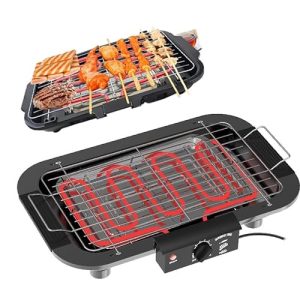 110V Electric Grill, 2000W Stainless Steel Electric Indoor Searing Grill Party Grill Electric BBQ Grill Electric Cooking Grill,with Removable Grill Net for Restaurant, Party, Buffet