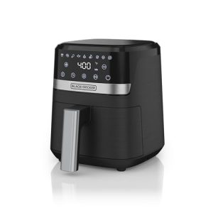 BLACK+DECKER Purify 2QT Air Fryer, Timer with Auto Shut-off and Shake Reminder, LED Touchscreen and 9 presets, 1000W up to 400 F, Dishwasher Safe Parts