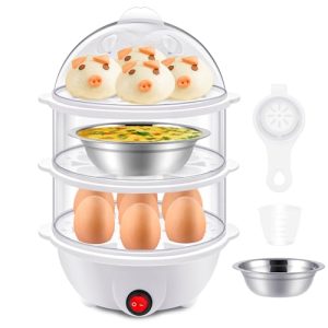 Newthinking Rapid Egg Cooker, Egg-Maker Rapid Poacher, 21 Egg Capacity Electric Egg Cooker with Auto Shut Off for Hard Boiled Eggs, Poached Eggs, Scrambled Eggs, Omelet Maker & Vegetable Steamer