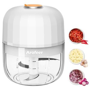 Arofeer Electric Garlic Chopper 250ml,Mini Chopper Cordless With 304 Stainless Steel Blade, Mini Food Processor For Onion, Chili, Tomatoes, Electric Chopper For Kitchen