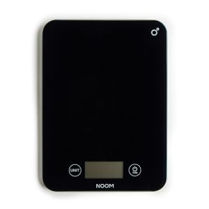 Noom digital Kitchen Scale: Accurate precision, LCD Display for Clarity, Stylish Black, Blue, or Off-White. Battery Included for Seamless Operation. (Black)