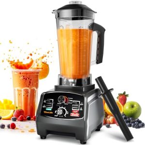 WantJoin Professional Blender Countertop Blender,Blender for kitchen Max 1800W High Power Home and Commercial Blender with Timer, Smoothie Maker 2200ml for Crushing Ice, Frozen Dessert (Grey)