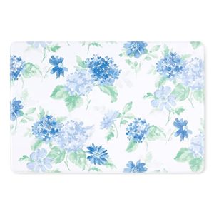 Martha Stewart Amber Floral Daisy Stripe Reverisble Water Resistant Kitchen Mat, Blue/Purple, 20″x30″