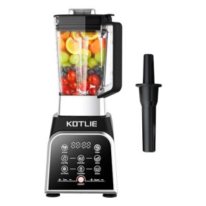 KOTLIE Blender 68 Oz Shakes & Smoothies Countertop Blender, 1200W 28000RPM High Speed Food Processors, Smoothie Blender with 8 Smart Functions for Baby Food, Crushing Ice or Frozen Drinks(Black)