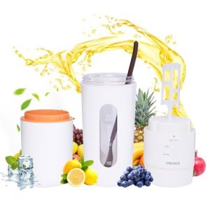 JOSOBO Portable Blender – Double Head Design for Exquisite Juicing & Slow Stirring, Blender for Shakes and Smoothies with Ice-Cream Machine Function – Cold Drinks & Homemade Ice Cream in Minutes!