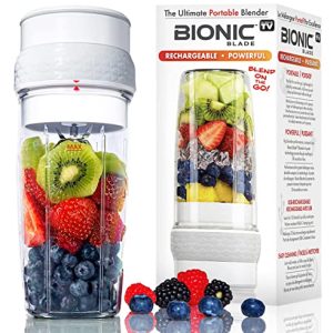 Bionic Blade Personal-Sized Blender 26 oz., BPA-Free, Cordless, Rechargeable 18,000 RPM Portable Blender for Shakes and Smoothies Mini Blender Portable 8.6″ Tall, Seen On TV