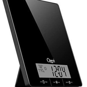 Ozeri Touch III Kitchen Scale in Tempered Glass, 22 lbs (10 kg), Black