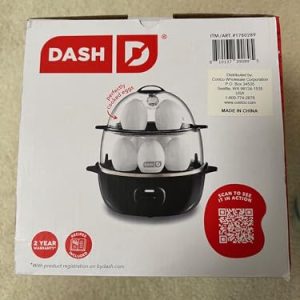 DASH All in One Egg Cooker, 17 PC Cooks Multiple Eggs at Once, LARGE, BLACK, DED012BK