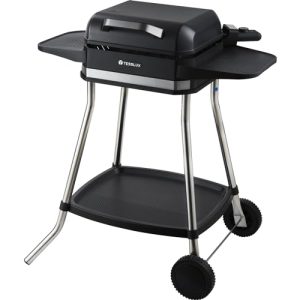 Tesslux Indoor/Outdoor Electric Grill, 1500 Watts Fasting Heating, Removable Stand with Wheels, 3 Level Settings, Black