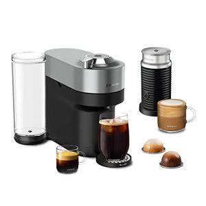 Nespresso Vertuo POP+ Deluxe Coffee and Espresso Machine by Breville with Milk Frother, Titan Medium