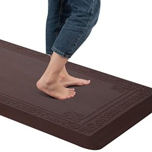 Anti Fatigue Kitchen Floor Mat, Standing Desk Mat, Cushioned Comfort Mat for Home, Office, Laundry,Pain Relief, Non Slip Bottom, Waterproof & Easy to Clean, 24″x72″, Brown