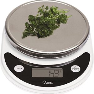 Ozeri Pronto Digital Multifunction Kitchen and Food Scale, Black on White