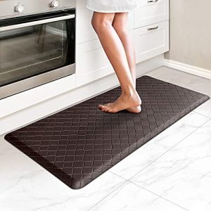 HappyTrends Kitchen Mat Cushioned Anti-Fatigue Kitchen Rug,17.3″x39″,Thick Waterproof Non-Slip Kitchen Mats and Rugs Heavy Duty Ergonomic Comfort Rug for Kitchen,Floor,Office,Laundry,Chocolate