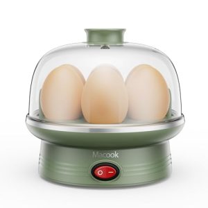 Rapid Egg Cooker, 7 Egg Capacity Electric Egg Cooker for Hard Boild Eggs, Medium, Soft, Poached, Steamed Eggs,Egg Boiler with Auto Shut Off, BPA Free, Green