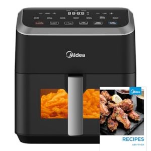 Midea Air Fryer 5.5 Quart with See-Thru Window, Heatexpress Rapid Air Technology, and 9 Preset Menus for Quick and Easy Meals