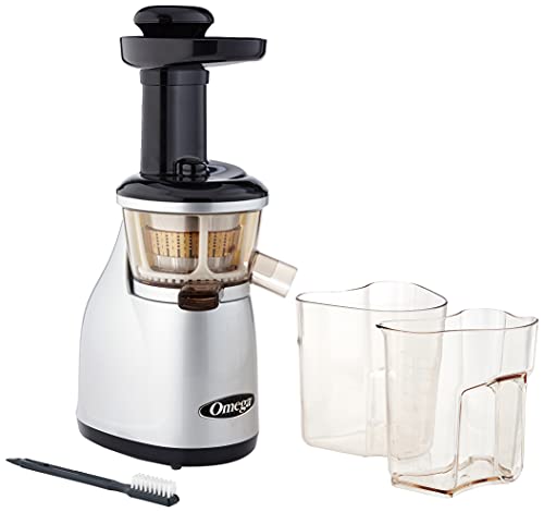 Omega Vertical Low Speed Juicer, 150-Watt, Silver