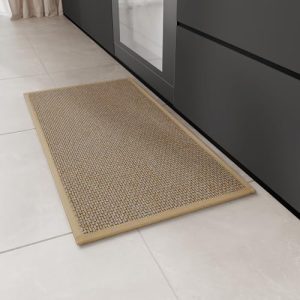 Hargiis Kitchen Rug, Rubber Non Slip Kitchen Rugs Washable, Absorbent Runner Mat for Floor, Machine Washable Standing Mats for in Front of Sink, Door, Laundry, Entryway, Entrance (Brown, 30″ × 17.3″)