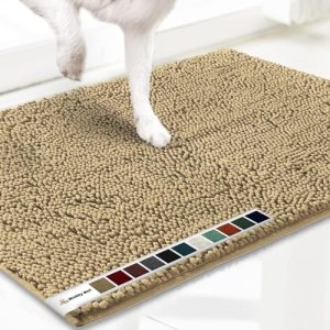 Muddy Mat® AS-SEEN-ON-TV Highly Absorbent Microfiber Door Mat and Pet Rug, Non Slip Thick Washable Area and Bath Mat Soft Chenille for Kitchen Bathroom Bedroom Indoor and Outdoor- Beige Medium 30″X19″