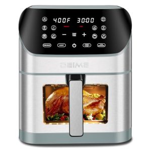 DEIME Air Fryer 8.5 QT Oilless AirFryer 1500W Electric Healthy Oven Cooker Large Capacity with Visible Cooking Window, 10 Presets in One Touch, Digital Control, Non-Stick Basket