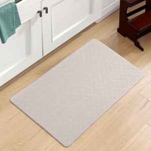 Yamaziot Kitchen Mat, Cushioned Anti Fatigue Kitchen Rug for Floor, Non-Slip Waterproof Comfort Standing Kitchen Rug for Kitchen,Floor,Office, Sink, Laundry, 17.3″x 28″, Beige