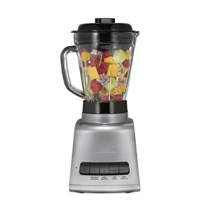 Proctor Silex PowerHouse 950 Watts Blender for Shakes and Smoothies, 52 oz. BPA Free MultiBlend Glass Jar, Black & Silver (53560)